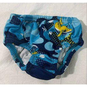 AQUA Swim Boys Swimsuit Swimming Elastic Light Blue White Size 12M